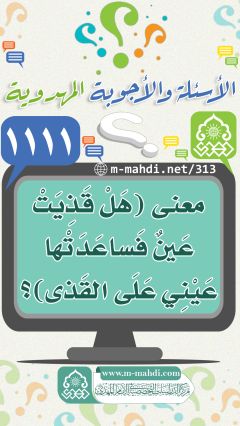 (١١١١) معنى (هَلْ قَذِيَتْ عَينٌ فَساعَدَتْها عَيْنِي عَلَى القَذى)؟