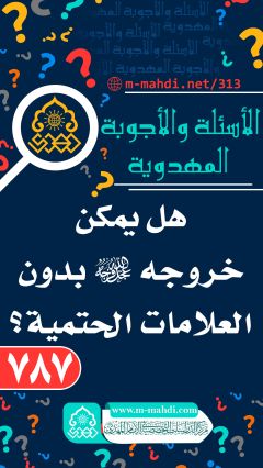 (٧٨٧) هل يمكن خروجه (عجّل الله فرجه) بدون العلامات الحتمية؟