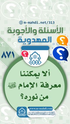 (٨٧١) ألا يمكننا معرفة الإمام (عجّل الله فرجه) من نوره؟